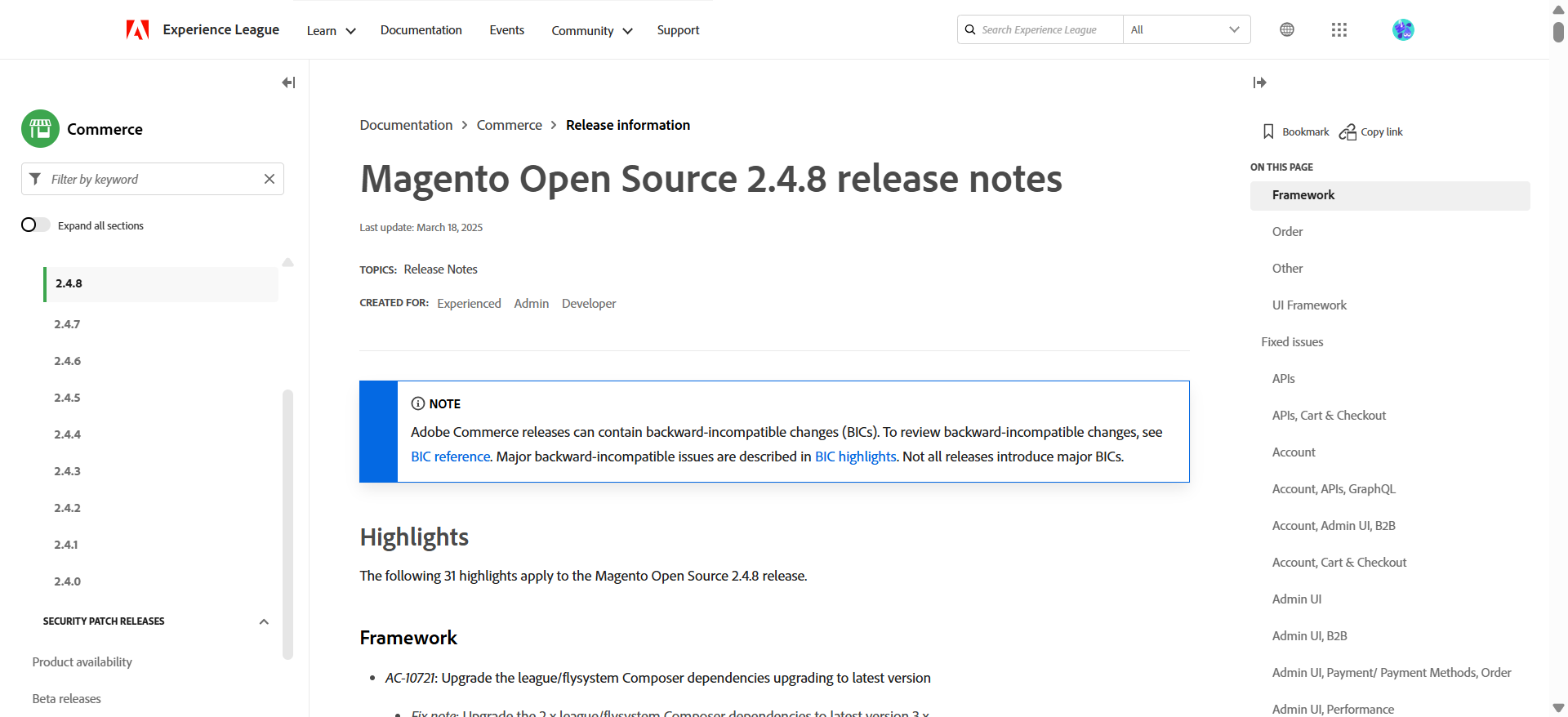 Magento open source 2.4.8 release notes